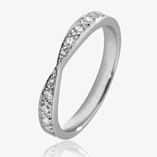 18ct White Gold 3.3mm Diamond Twist Wedding Ring WS28(3.3) 18W