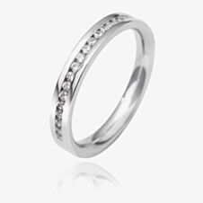 9ct White Gold 3.0mm Channel Set Diamond Flat Court Wedding Ring WGH2/3R125 9W HSI