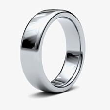 9ct White Gold 6mm Court Ring 6GHS-9W 6.00M T