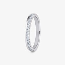 Platinum 0.20ct Brilliant Cut Diamond Offset Ring OSW-270-050-020-PT (O.5)