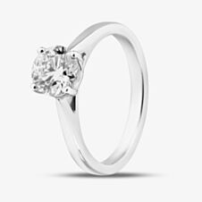 Platinum Certified Lab Grown 1.01ct Brilliant Cut Diamond Solitaire Ring 015MT-P002