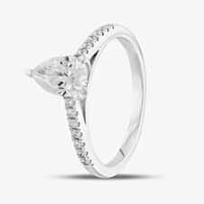 Pure Brilliance 9ct White Gold Certified Lab Grown 1.20ct Pear & Brilliant Cut Diamond Shoulder Set Solitaire Ring LGR35522-120 (WG)