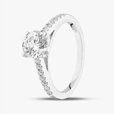 9ct White Gold Lab Grown 1.20ct Brilliant Cut Diamond Shoulder Set Solitaire Ring LGR35523-120 (WG)