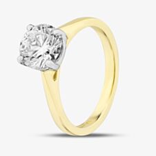 18ct Yellow Gold Certified Lab Grown 1.55ct Brilliant Cut Diamond Ring 015MW-M002