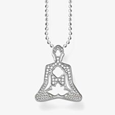 THOMAS SABO Silver Cubic Zirconia Yoga Pendant Ball Chain KE1546-051-14-L45V