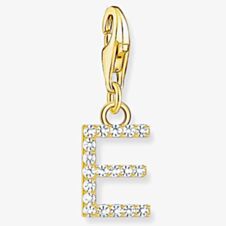 THOMAS SABO Gold Plated Cubic Zirconia Letter E Charm 1968-414-14