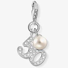 THOMAS SABO Silver Pave Freshwater Pearl 50 Charm 1241-167-14 50