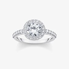 THOMAS SABO Sterling Silver Cubic Zirconia Halo Ring TR2475-051-14