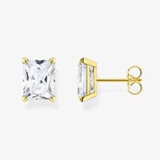THOMAS SABO Gold Plated White Stone Stud Earrings H2201-414-14