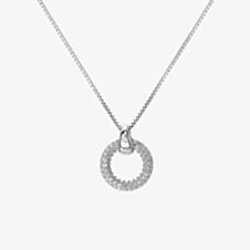 Hot Diamonds Forever Silver Topaz Cluster Circle Diamond Pendant Necklace DP901