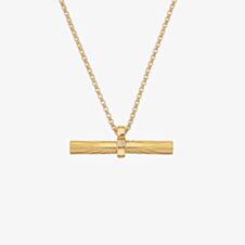 Hot Diamonds Hope 18ct Gold Plated Diamond Bar Pendant Necklace DP848