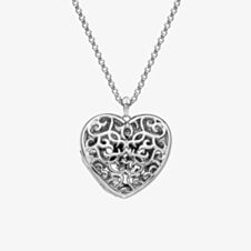 Hot Diamonds Embracing Sterling Silver Heart Locket Necklace DP669