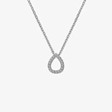 Hot Diamonds Striking Teardrop White Topaz Pendant Necklace DP695