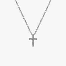 Hot Diamonds Striking Cross White Topaz Pendant Necklace DP696