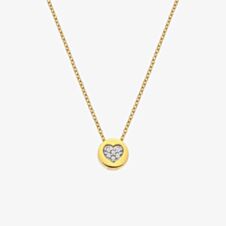 Hot Diamonds Golden Edit White Topaz Heart Necklace DP918