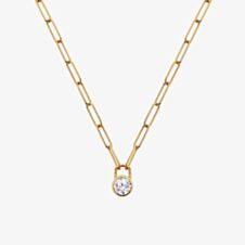 Hot Diamonds HD X GE Revolve 18ct Yellow Gold Plated White Topaz Necklace DN221