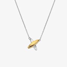 Hot Diamonds Coupled Two Tone Diamond Set Crossover Necklace DN225