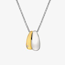 Hot Diamonds Droplet Two Tone Diamond Set Pendant Necklace DP1095