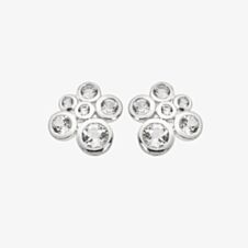 Hot Diamonds Tender Sterling Silver White Topaz Diamond Cluster Stud Earrings DE836