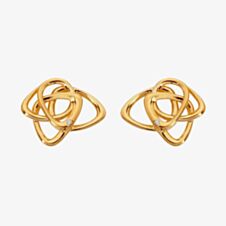Hot Diamonds X Golden Edit Endless Gold Plated Diamond Interlocked Stud Earrings DE843