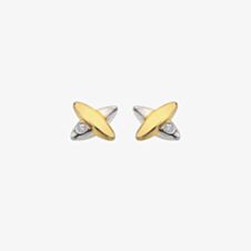 Hot Diamonds Coupled Two Tone Diamond Set Stud Earrings DE859