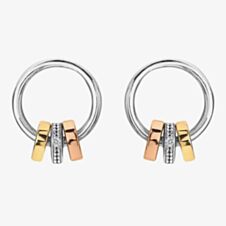 Hot Diamonds Trio Three-Colour Barrel Earrings DE708