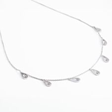 Rachel Galley Sterling Silver Seven Open Leaf Necklace VJN4676 SIL