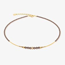 Coeur De Lion Shimmering Princess Gold Tone Mocha Multi Bead Necklace 4312/10-1100