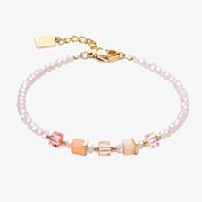 Coeur De Lion Joyful Colours Elegance Gold Apricot Beaded Bracelet 4357/30-0230