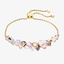 Coeur De Lion Gold Tone Light Rose Dancing Crystals Toggle Bracelet 4639/30-1920
