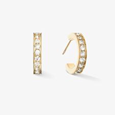 Coeur De Lion Gold Plated Crystal Hoop Earrings 0127/21-1816