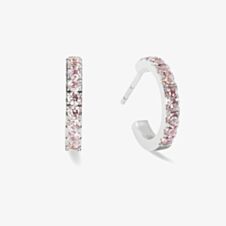 Coeur De Lion Stainless Steel Pink Cubic Zirconia Hoop Earrings 0146/23-1917