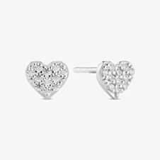 Sif Jakobs Silver Cuore Cubic Zirconia Heart Stud Earring SJ-E2705-CZ