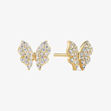 Sif Jakobs Gold Plated Farfalla Cubic Zirconia Butterfly Stud Earrings SJ-E2700-CZ-YG