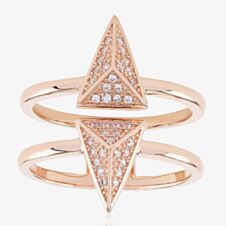 Sif Jakobs Rose Gold-Plated 'Pecetto' Double Arrow Cubic Zirconia Ring SJ-R0043-CZ(RG)