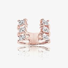 Sif Jakobs Rose Gold Plated Antella Baguette Grande Ring SJ-R014-CZ(RG)/56