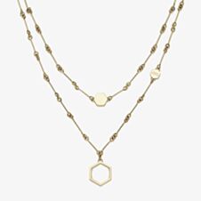 Olivia Burton Signature Gold Plate Honeycomb Layered Necklace 24100306