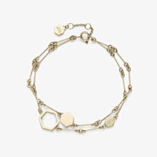 Olivia Burton Signature Gold Plated Honeycomb Double Layered Chain Bracelet 24100308