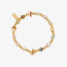 ChloBo Treasures Of Bali Radiant Luck 18ct Yellow Gold Plated Multi Stone Beaded Bracelet GBCCAPS