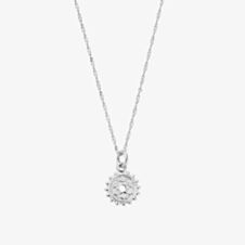 ChloBo Chakra Sterling Silver Tiny Twisted Rope Chain Crown Pendant Necklace SNTRC684