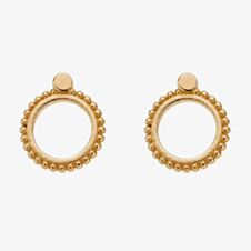 ChloBo Gold Plated New Moon Circle Stud Earrings GEST3391