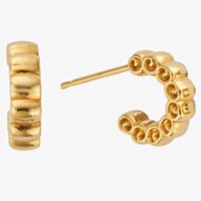 ChloBo Ruffle Gold Plated Huggie Hoop Earrings GEH3447