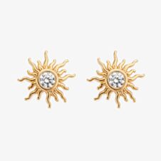 ChloBo Treasures Of Bali Sunrise Glow 18ct Yellow Gold Plated Cubic Zirconia Sun Stud Earrings GEST3545