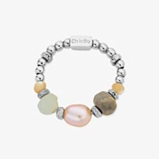 ChloBo Treasures Of Bali Calming Waters Sterling Silver Multi Stone Beaded Ring SR2AP