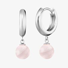 Angel Whisperer Rose Quartz Hoop Earrings ERE-RQ-CR