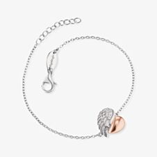 Angel Whisperer Two Tone Heart Wing Bracelet ERB-LILHEARTWING-BIR