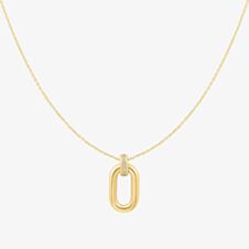 Ania Haie Vogue Maven 14ct Gold Plated Oval Hoop Pendant Necklace N062-01G