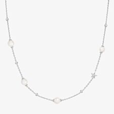 Ania Haie Miss Dainty Sterling Silver Pearl & Cubic Zirconia Star Necklace N065-09H