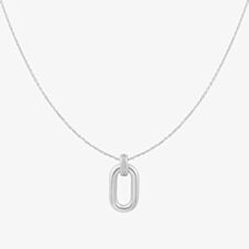 Ania Haie Vogue Maven Sterling Silver Oval Hoop Necklace N062-01H