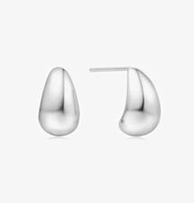 Ania Haie Vogue Maven Sterling Silver Small Dome Hoop Earrings E062-05H